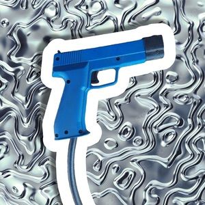 Happ Blue Arcade Game Light Gun with Recoil Clacker Untested